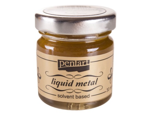 Farba metaliczna BRĄZ Pentart płynna metal do decoupage dekoracji 30ml