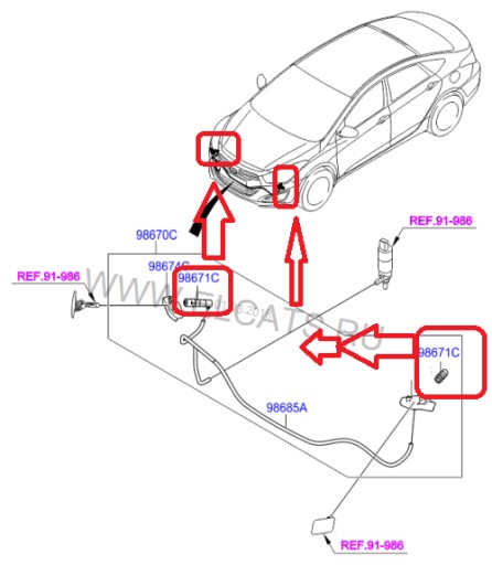 ФОНАРОМОМАЙКА правая HYUNDAI i40 11 98611-4Q000