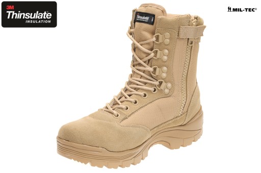 BUTY TAKTYCZNE Thinsulate 3M zamek YKK - KHAKI 45