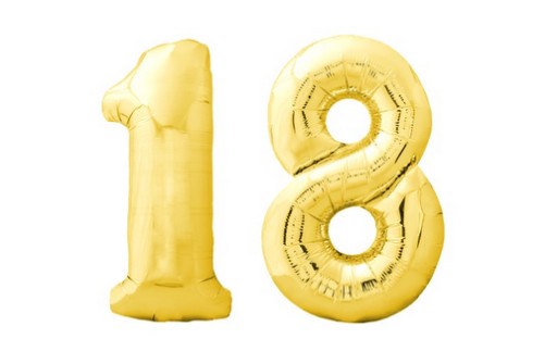 Balon foliowy Cyfra 6 złota liczba Urodziny 35cm