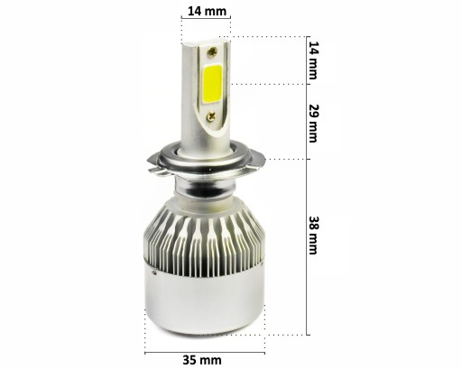 Zestaw żarówki LED COB H7 C6 72W 7600 lm DZIEŃ/NOC