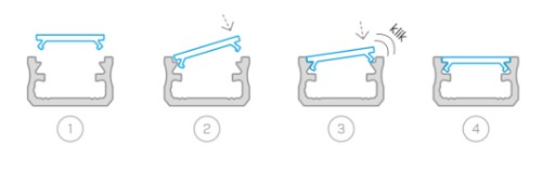 Чехол для светодиодных профилей A,B,C,D,Y,Z 2М прозрачный