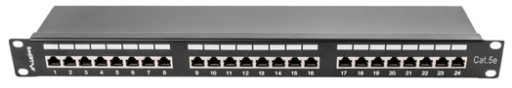 PATCH PANEL 24 PORT 1U KAT.5E FTP CZARNYLAANBERGPATCH PANEL 24 port kat 5E