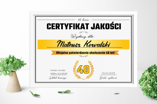 СЕРТИФИКАТ ПОДАРОК ​​НА 40 ЛЕТ, Доставка!