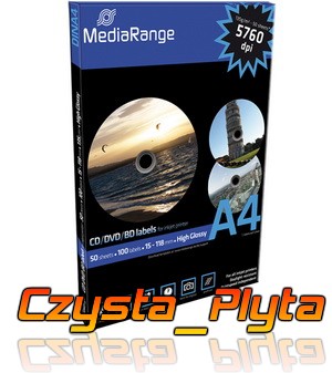 MediaRange Этикетки для CD/DVD/BRD А4 ГЛЯНЦЕВЫЕ 100 шт.