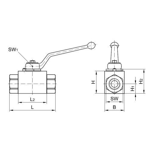 Zawór kulowy hydrauliczny ręczny 3/4 ciśnieniowy