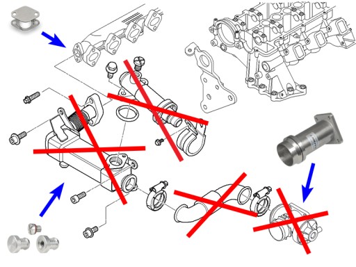 Замена пробки EGR BMW 2.0 2.5 3.0 D M47 M57