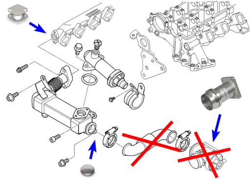 Замена заглушки EGR BMW E46 E60 E61 3.0 D M57N