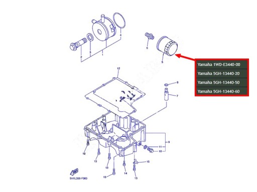 Yamaha 5GH-13440-80 МАСЛЯНЫЙ ФИЛЬТР MT-07 MT-09 Tracer 700 900