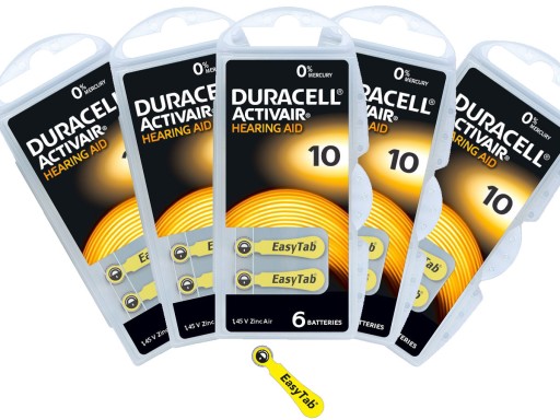 30 аккумуляторов для слуховых аппаратов DURACELL 10 PR70 Activair 230