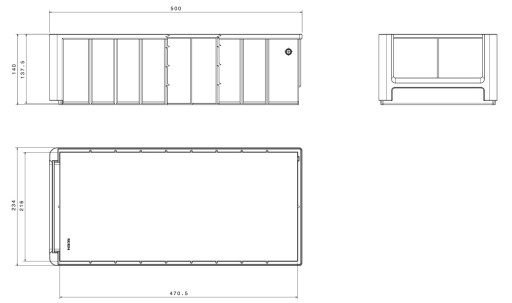 ПЕРЕГОРОДКА ДЛЯ КОНТЕЙНЕРА 50 x 23,4 x 14 см -DE