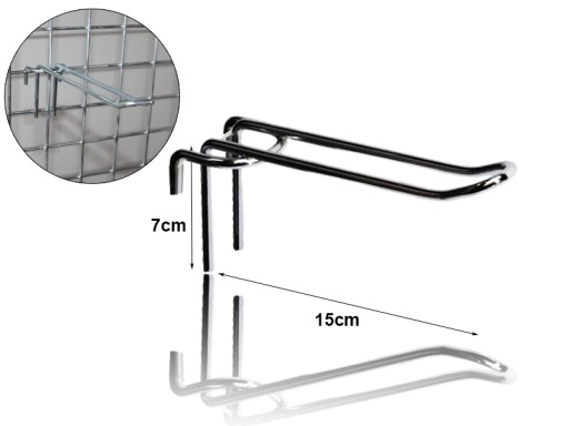 ZAWIESZKA HACZYK NA KRATĘ KRATKĘ HAK 15CM - CHROM