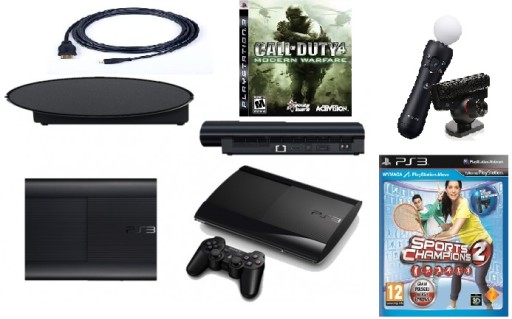 PLAYSTATION 3 SUPERSLIM + PAD + MOVE + 4 ИГРЫ