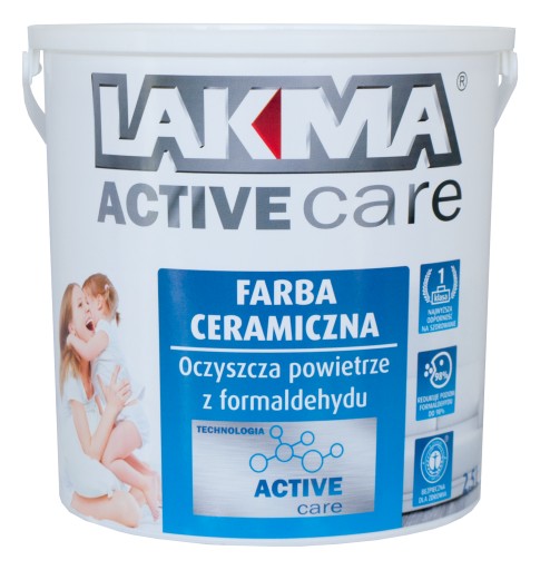 LAKMA ACTIVE CARE Пятностойкая керамическая краска для стен матовая белая 2,5 л