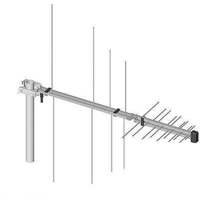 UHF VHF логарифмическая H/V DVB-T2 Комбинированная антенна 37 дБ