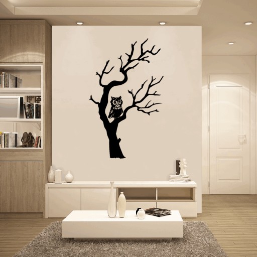 Декоративная наклейка на стену TREE сова для гостиной, 112 см