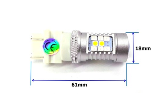 LED 3157, P27/7W 12V 1900lm CANBUS белый красный