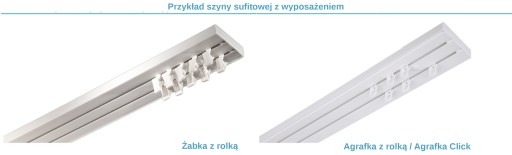 KARNISZ 2-torowy 180 Szyna sufitowa PCV II