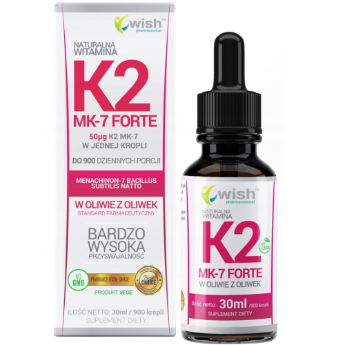 WISH NATURAL VITAMIN K2 MK7 FORTE ЗДОРОВЫЕ КОСТИ 900 КАПЕЛЬ 30 мл КОРОБКА ДЛЯ ТАБЛЕТОК