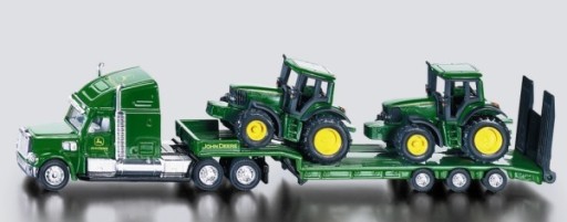 1837 SIKU CIĘŻARÓWKA Z NACZEPĄ+2 TRAKTORY JOHN DEERE METAL+PLASTIK 1:87