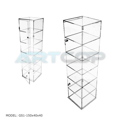 Gablota Wolnostojąca 150x40x40cm, Witryna z PLEXI