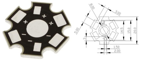 POWER LED 1W EPISTAR Royal Blue 450nm PCB