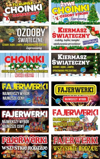 Baner Reklamowy Choinki 2x1m - Projekt Gratis Reklama choinek sprzedaż C44