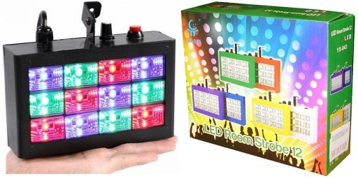 ЦВЕТНОЙ СТРОБЕСКОП DISCO RGB DISCO LIGHT 12LED ЗВУКОВОЙ ДАТЧИК