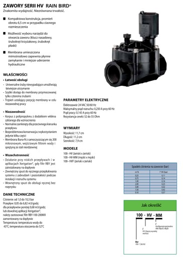 Электромагнитный клапан 100-HV 24 В для орошения RainBird