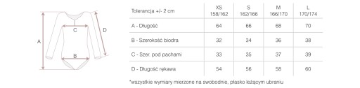 ЖЕНСКОЕ БОДИ ДЛЯ ТАНЦЕВ С ДЛИННЫМ РУКАВОМ X3 HBO XS