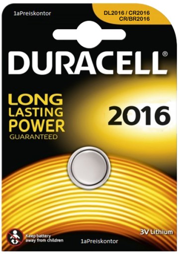 Литиевые батарейки Duracell CR 2016 DL2016 3В - 1 шт.