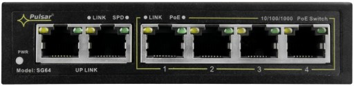 PoE-коммутатор Pulsar SG64 — 6p Gigabit, 4 порта PoE