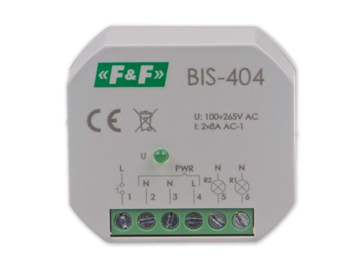 БИСТАБИЛЬНОЕ РЕЛЕ F&F ДЛЯ КОРОБКИ BIS-404