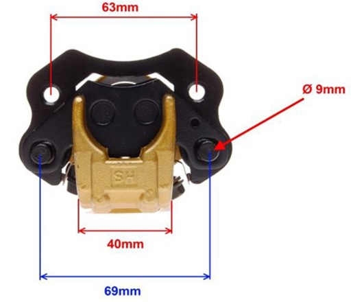 Передний тормозной суппорт + колодки Quad ATV 200 LONCIN KINGWAY Romet Bashan