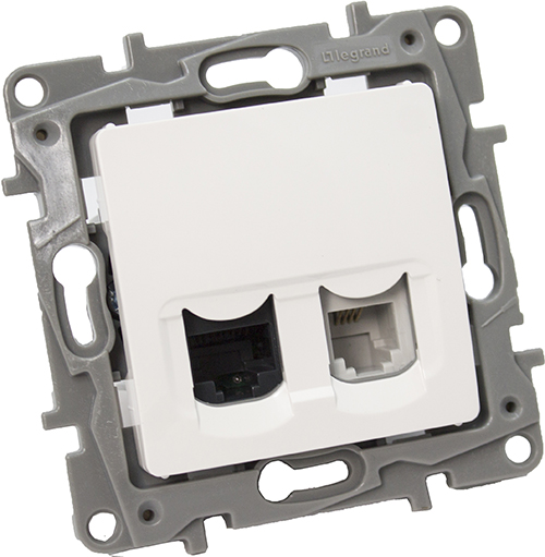 LEGRAND NILOE ECO GNIAZDO TELEINFORMATYCZNE RJ11+RJ45 kat.5 764570