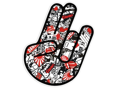 Naklejka na auto szybę Łapka shocker hand JDM *14cm