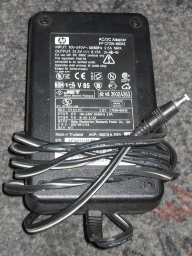 ZASILACZ HP C7296-60043 31,5V 3,17A WTYK RURKA