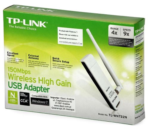 KARTA SIECIOWA USB WIFI TP-LINK TL-WN722N FV GW