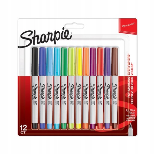 Sharpie Markery Ultra Fine Mazaki 12 kol, 2065408