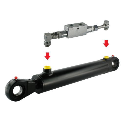 SIŁOWNIK CYLINDER HYDRAULICZNY 2STR 63/36 SKOK 320 + ZAWÓR RURKI HYDROLIDER