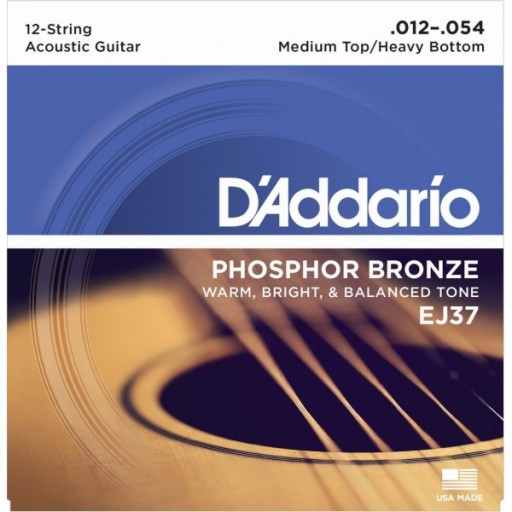 D'Addario EJ37 Phosphor Br. 12-54 struny do gitary akustycznej 12-strunowej