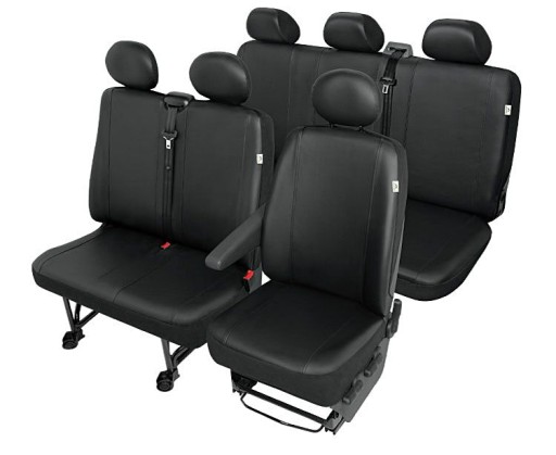 Pokrowce SKÓRA VW Transporter T6 - 6 miejsc