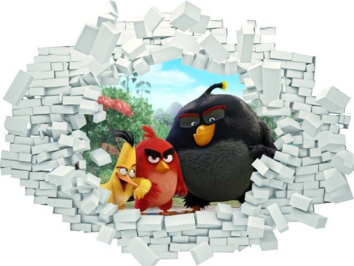 NAKLEJKI NA ŚCIANĘ Dziura w ścianie ANGRY BIRDS