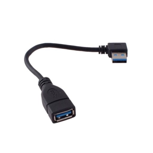 Kabel Przedłużacz KĄTOWY USB 3.0 AM-AF PRAWY 16cm