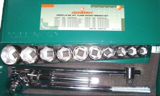 JONNESWAY KPL. KLUCZY NASADOWYCH 6KT. 3/4'' 15 SZT