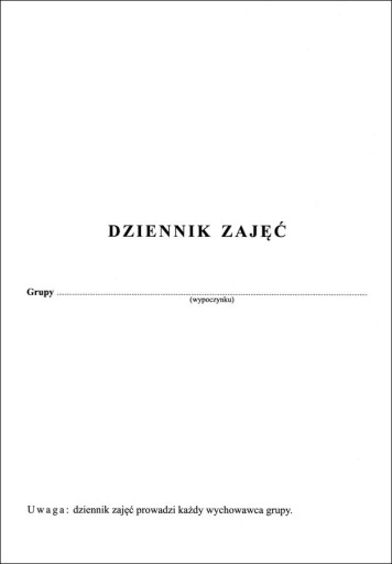 I/9 Dziennik zajęć placówki wypoczynku