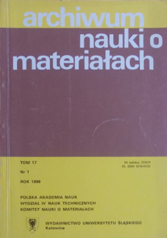 Archiwum nauki o materiałach 1/1996