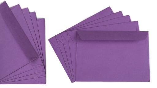 KOPERTY C6 11,4cm x 16,2cm FIOLETOWE 5szt 120G LDZ