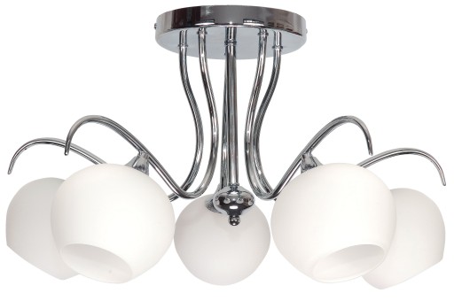 LAMPA SUFITOWA, ŻYRANDOL DAWID KLOSZ CHROM, 5*40W