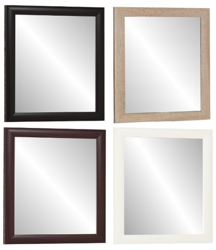 LUSTRO w ramie 60x60 DĄB SONOMA BIAŁE WENGE CZARNE